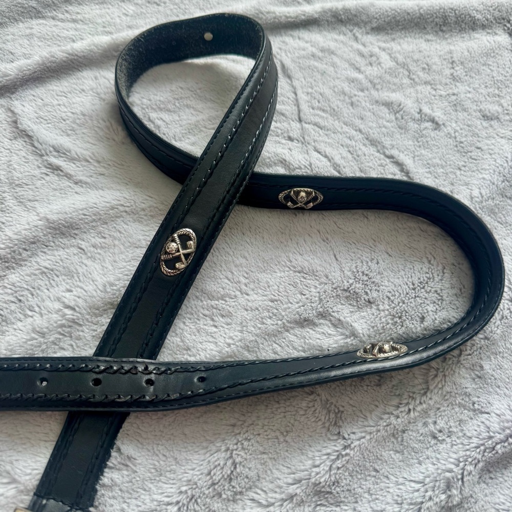 Brighton Golf Embellished Belt Men’s‎ Leather Silver Accents Size 40